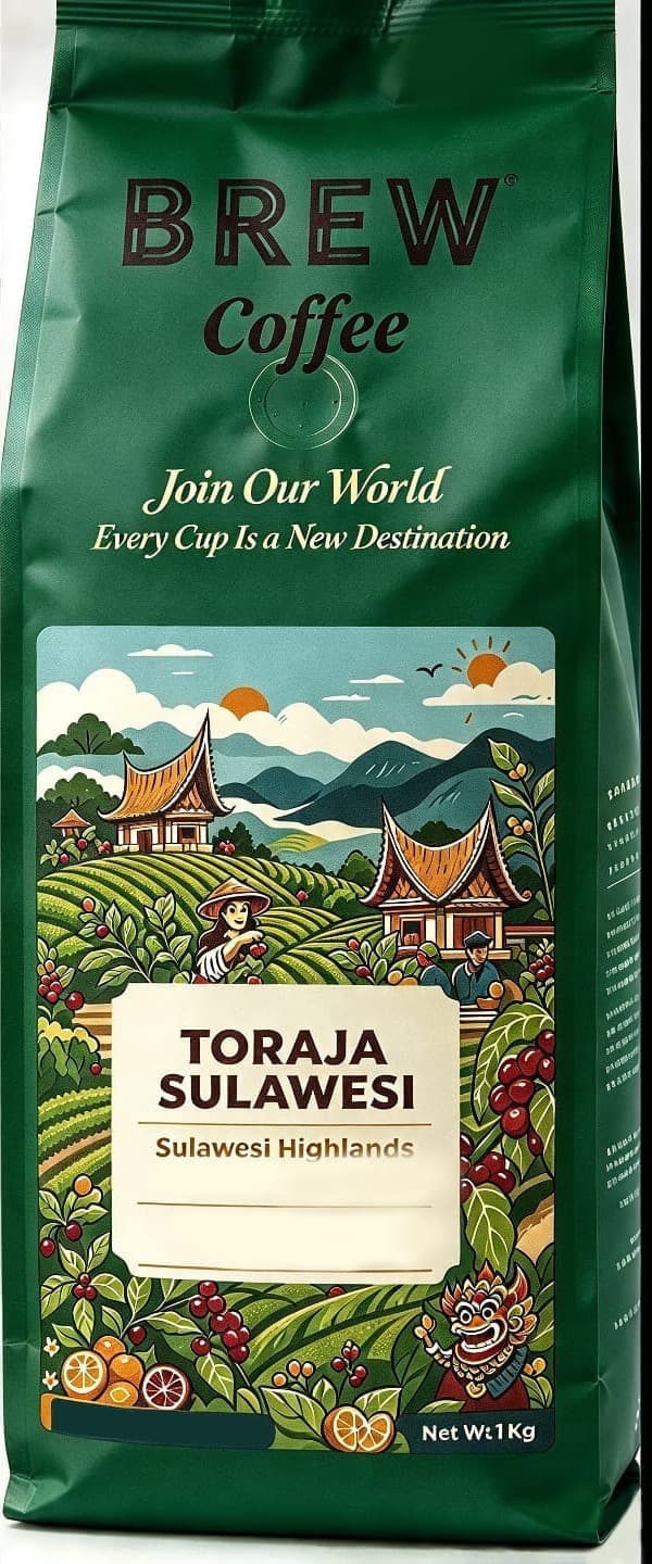 BREW Coffee Toraja Sulawesi 1 kg bag